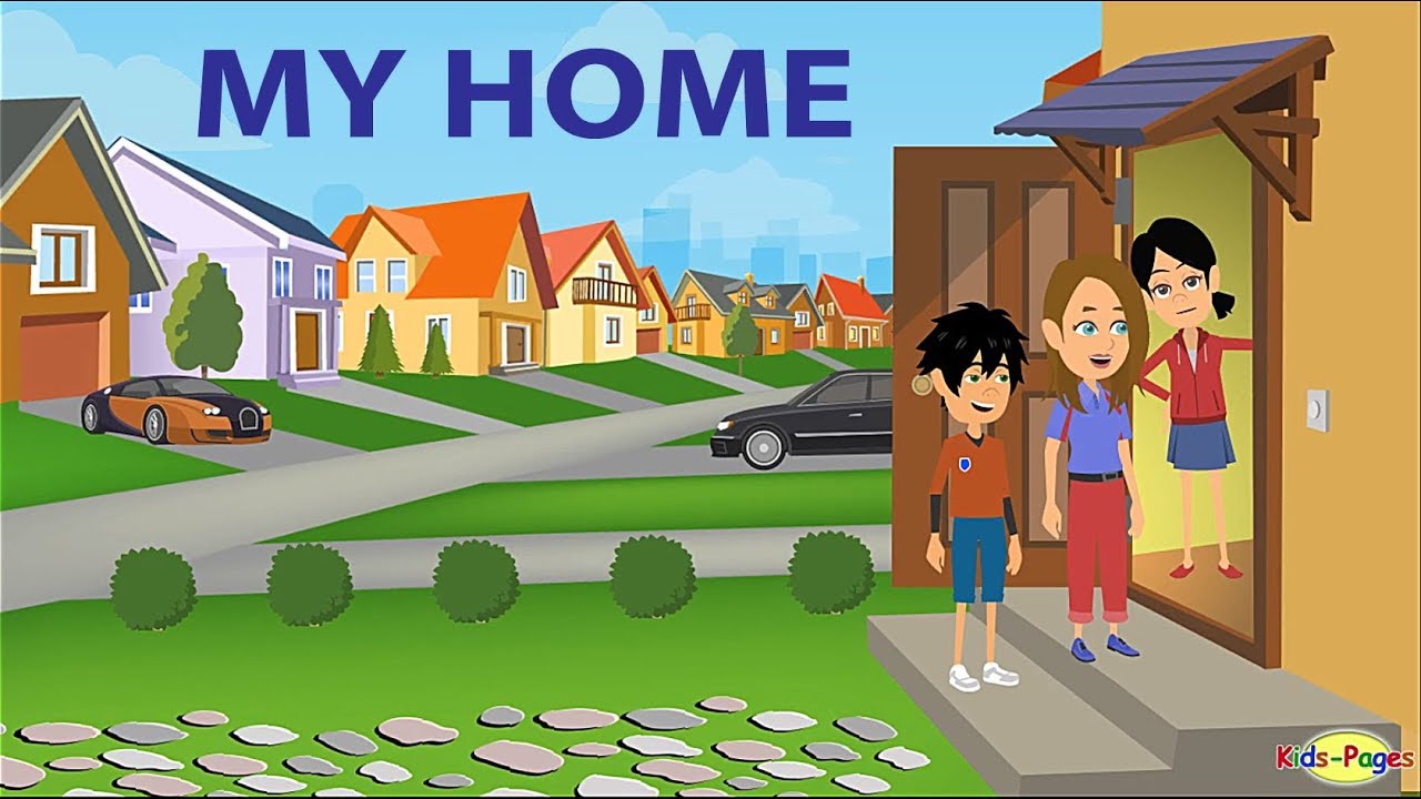 Home in english with subtitles. Home for Kids. My Home cartoon. Kids Welcome to my House. Welcome to my House for Kids.